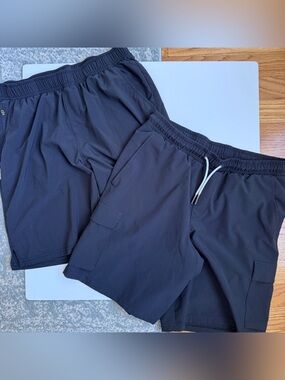 All in Motion Black Elastic-Waist Athletic Shorts Boys Size XXL 16/18 (set of 2)